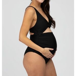 One piece maternity swim with front cut out